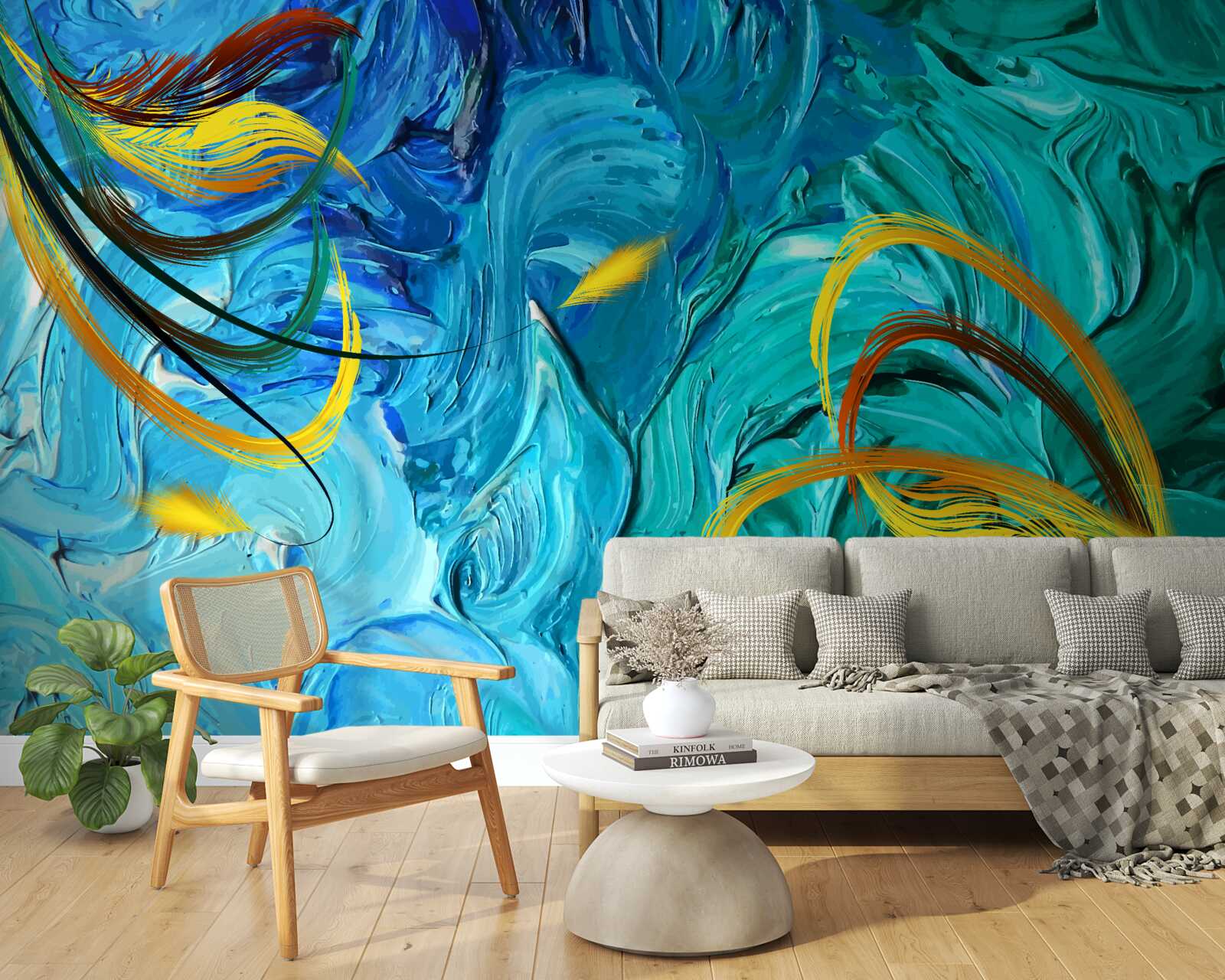 Fototapeta niebieskie barwniki gwaszowe o różnych odcieniach