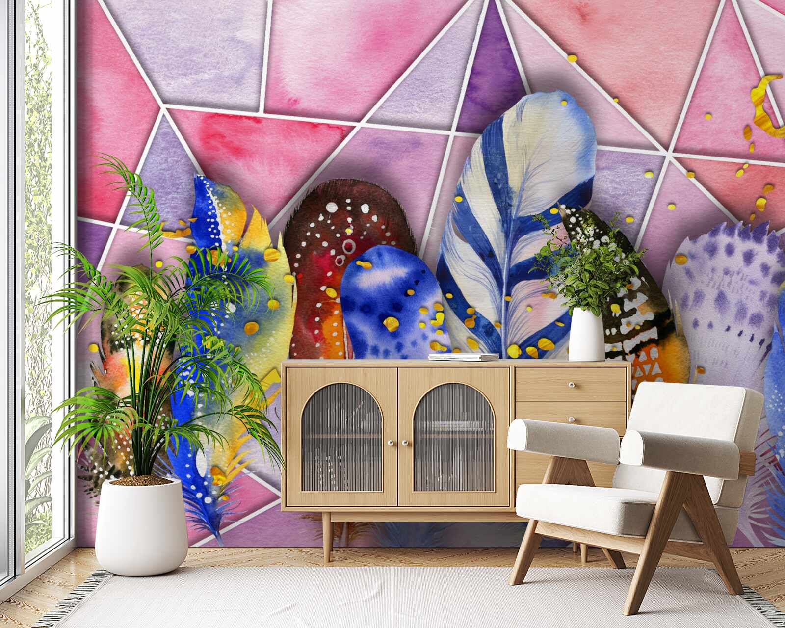 Fototapeta kolorowe pióra w różnych odcieniach