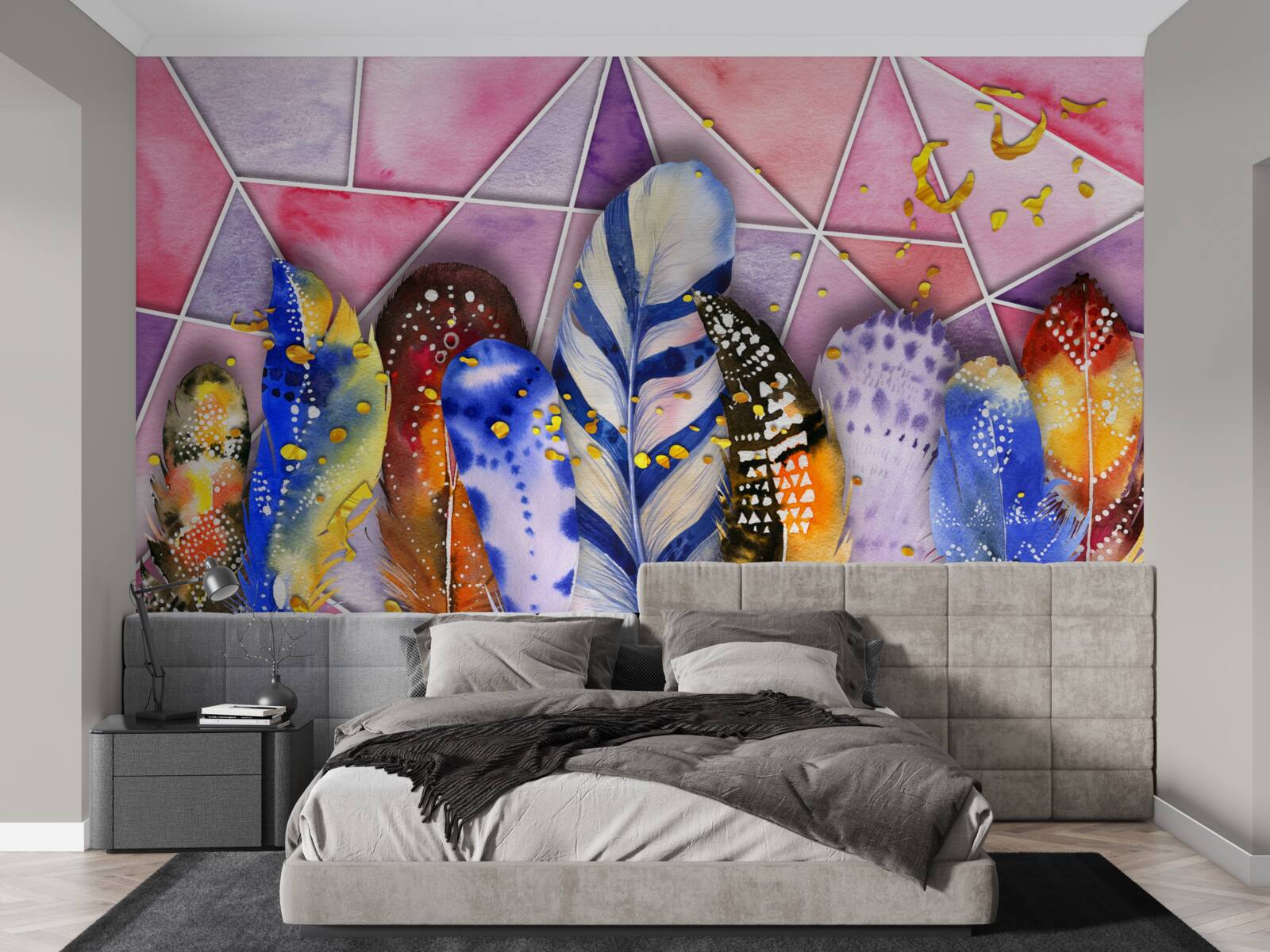 Fototapeta kolorowe pióra w różnych odcieniach