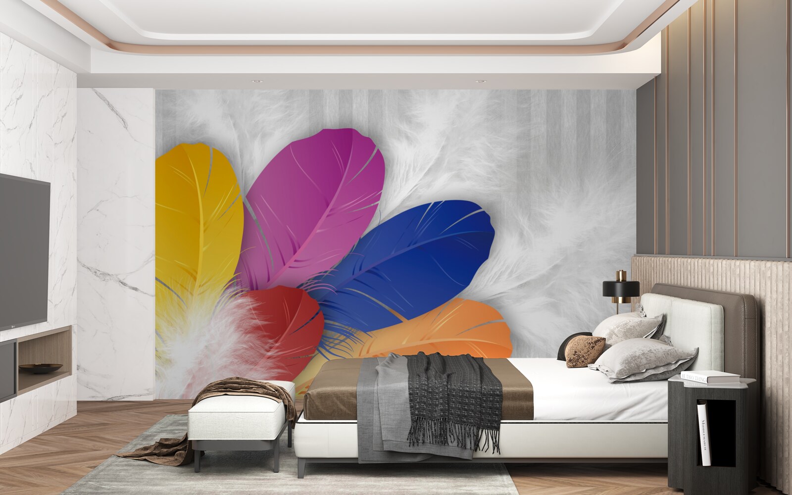 Fototapeta jasne i starannie wypolerowane pióra