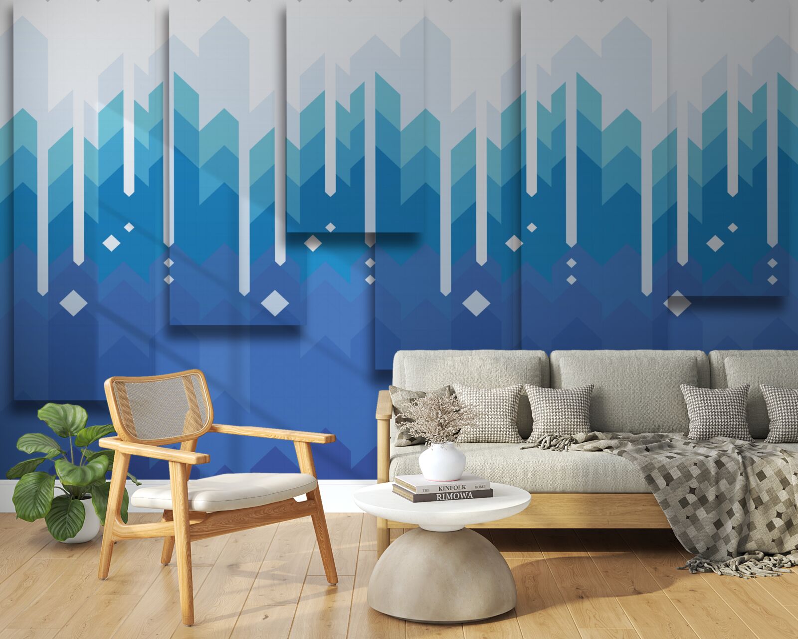 Fototapeta kaskadowe góry wyróżniają się zimnym majestatem