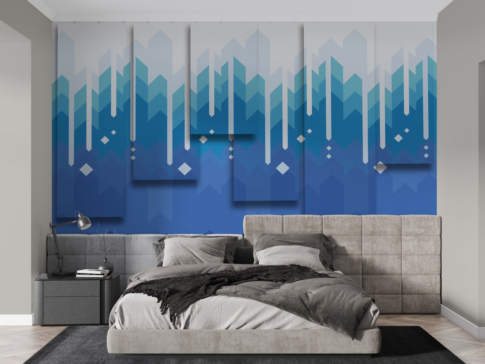 Fototapeta kaskadowe góry wyróżniają się zimnym majestatem