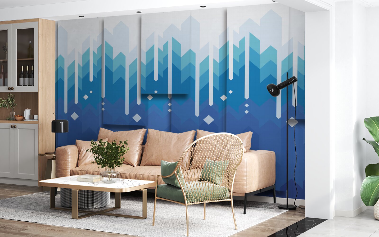 Fototapeta kaskadowe góry wyróżniają się zimnym majestatem