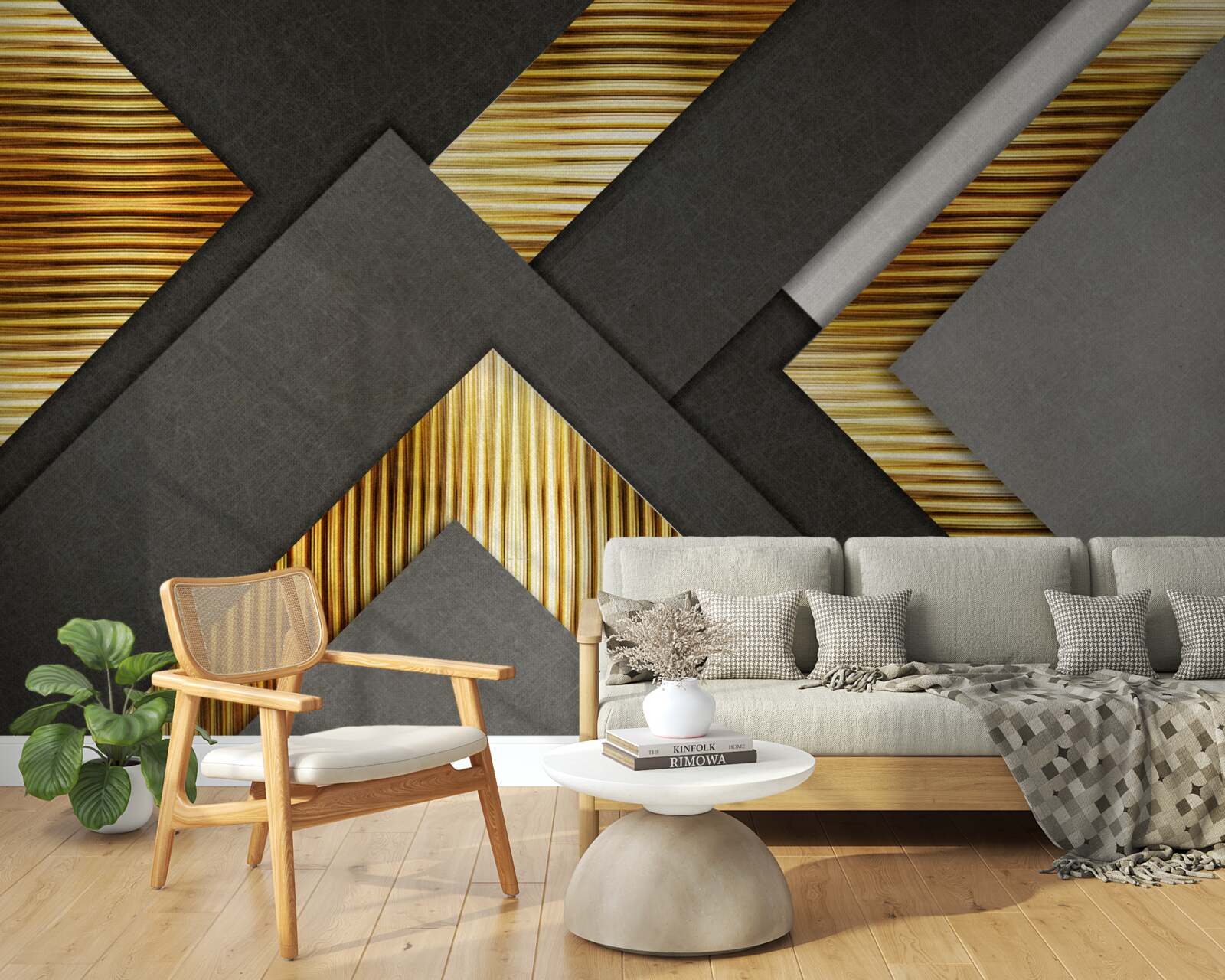 Fototapeta prostokąty są czarne ze złotymi liniami