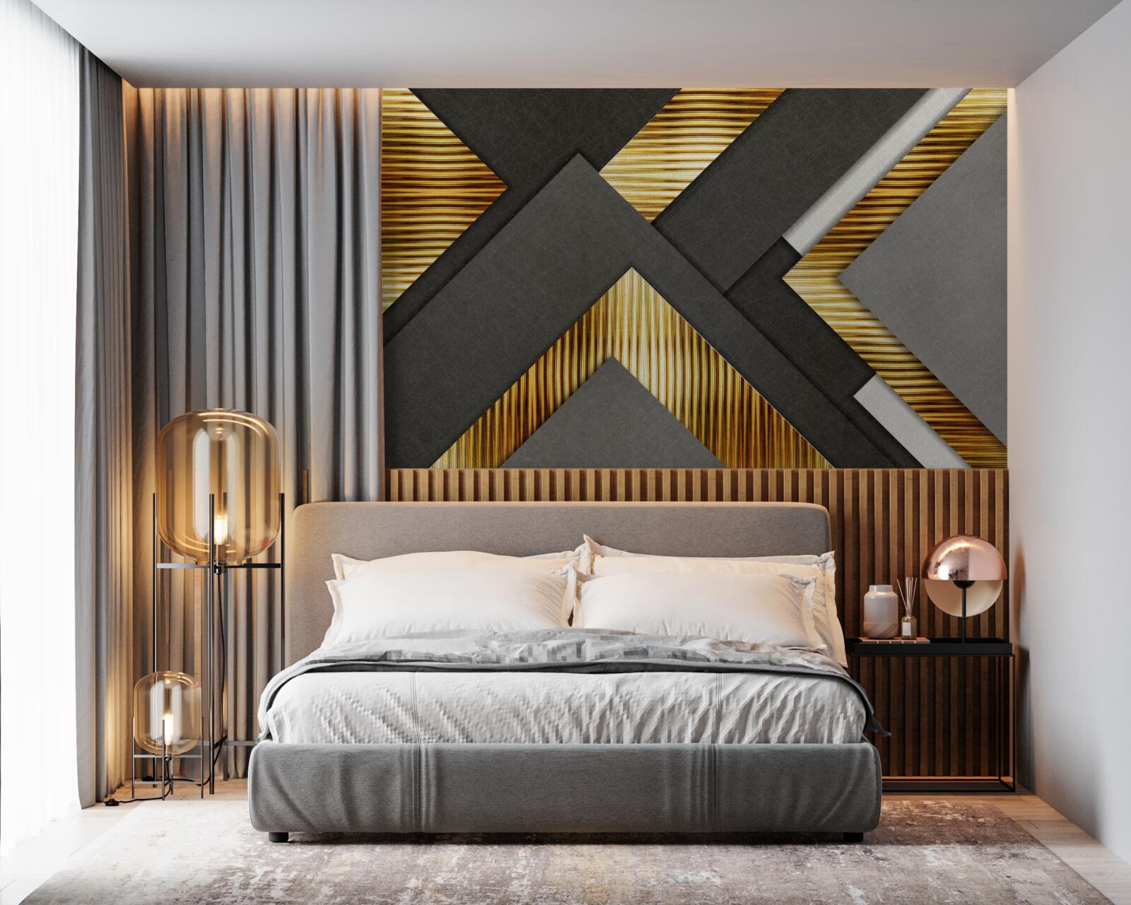 Fototapeta prostokąty są czarne ze złotymi liniami