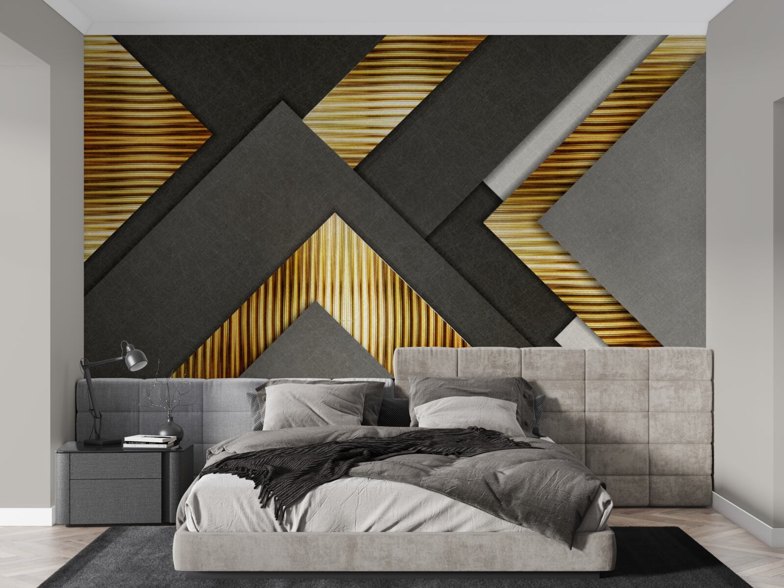 Fototapeta prostokąty są czarne ze złotymi liniami