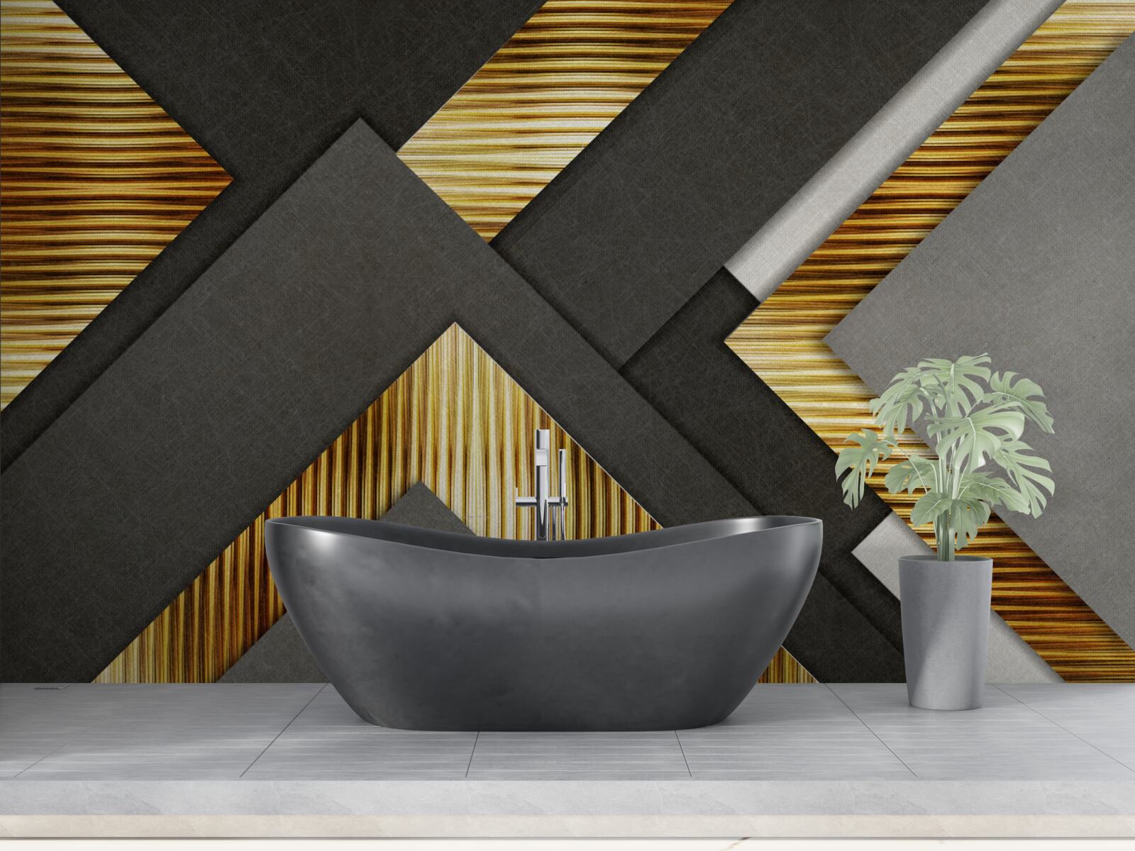 Fototapeta prostokąty są czarne ze złotymi liniami