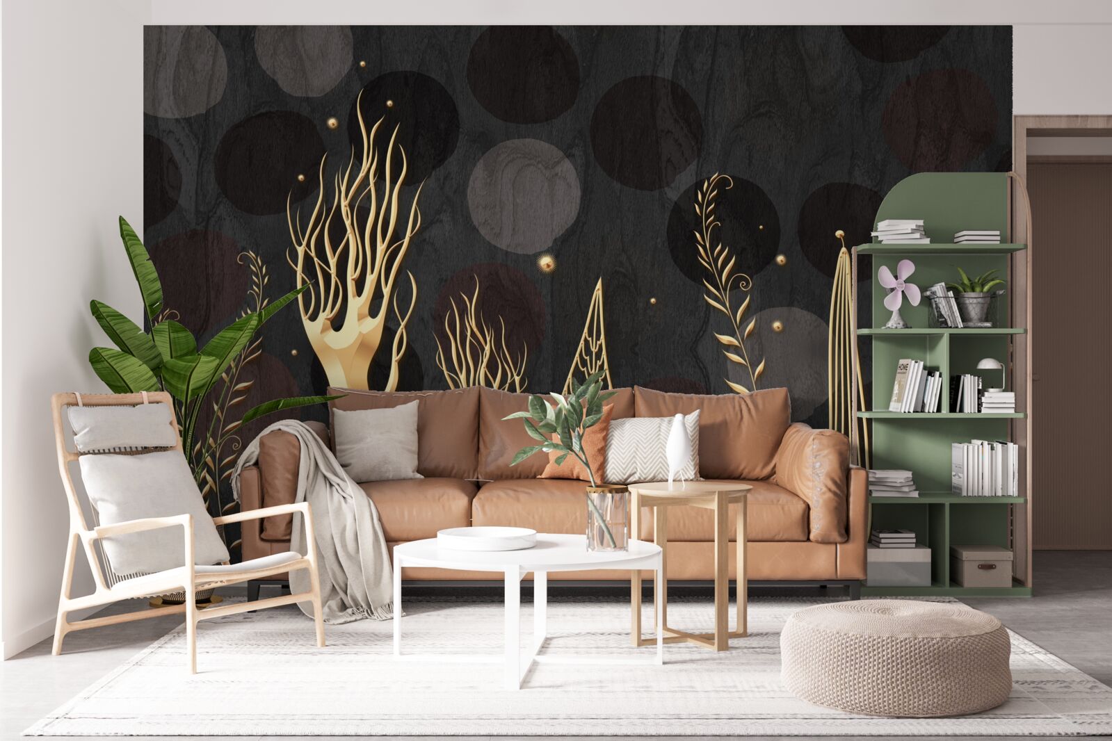 Fototapeta nocna pora wśród drzew liściastych