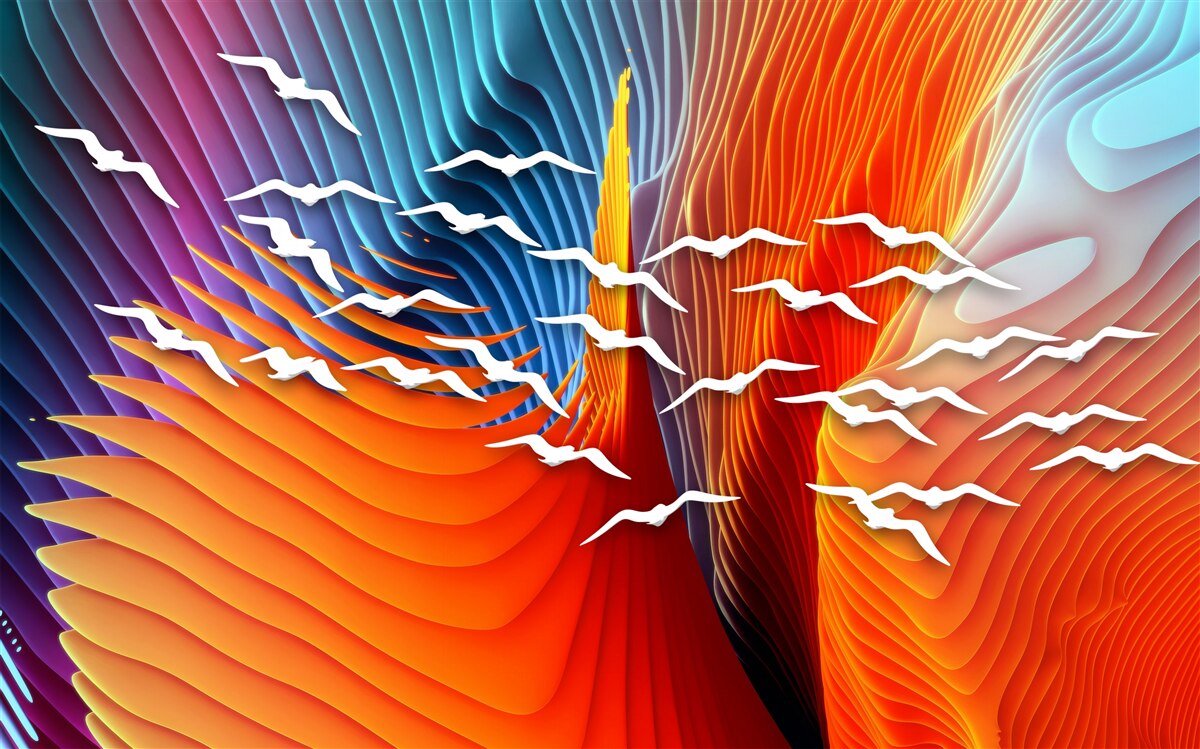 Fototapeta streszczenie ptaki wśród wydm