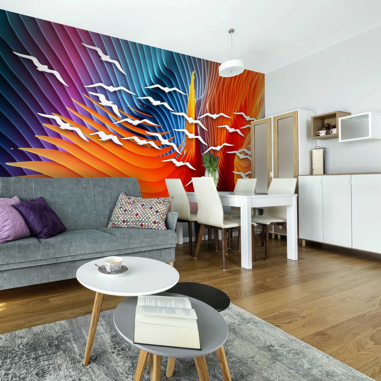 Fototapeta streszczenie ptaki wśród wydm