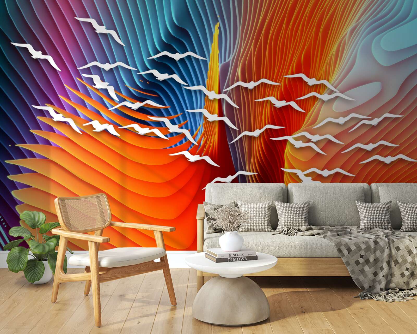 Fototapeta streszczenie ptaki wśród wydm