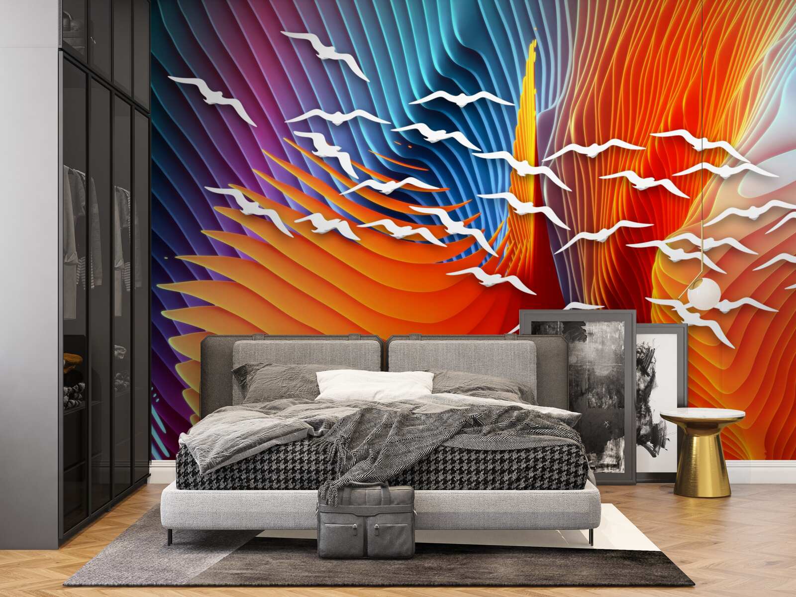 Fototapeta streszczenie ptaki wśród wydm