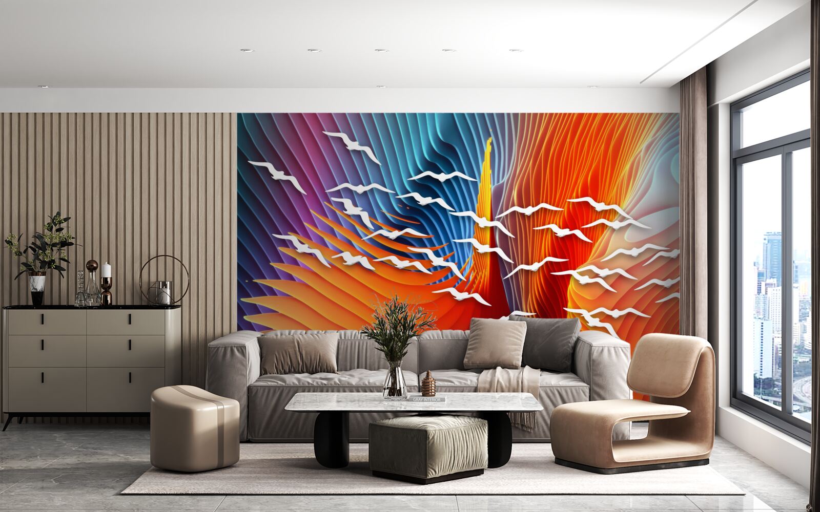 Fototapeta streszczenie ptaki wśród wydm