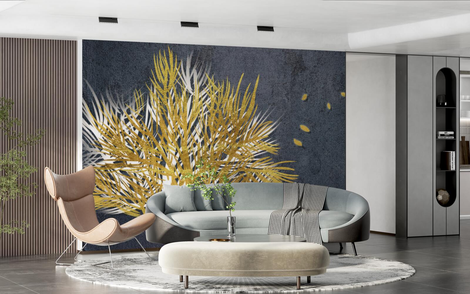 Fototapeta z zamarzniętego lasu wzbijają się w niebo ptaki