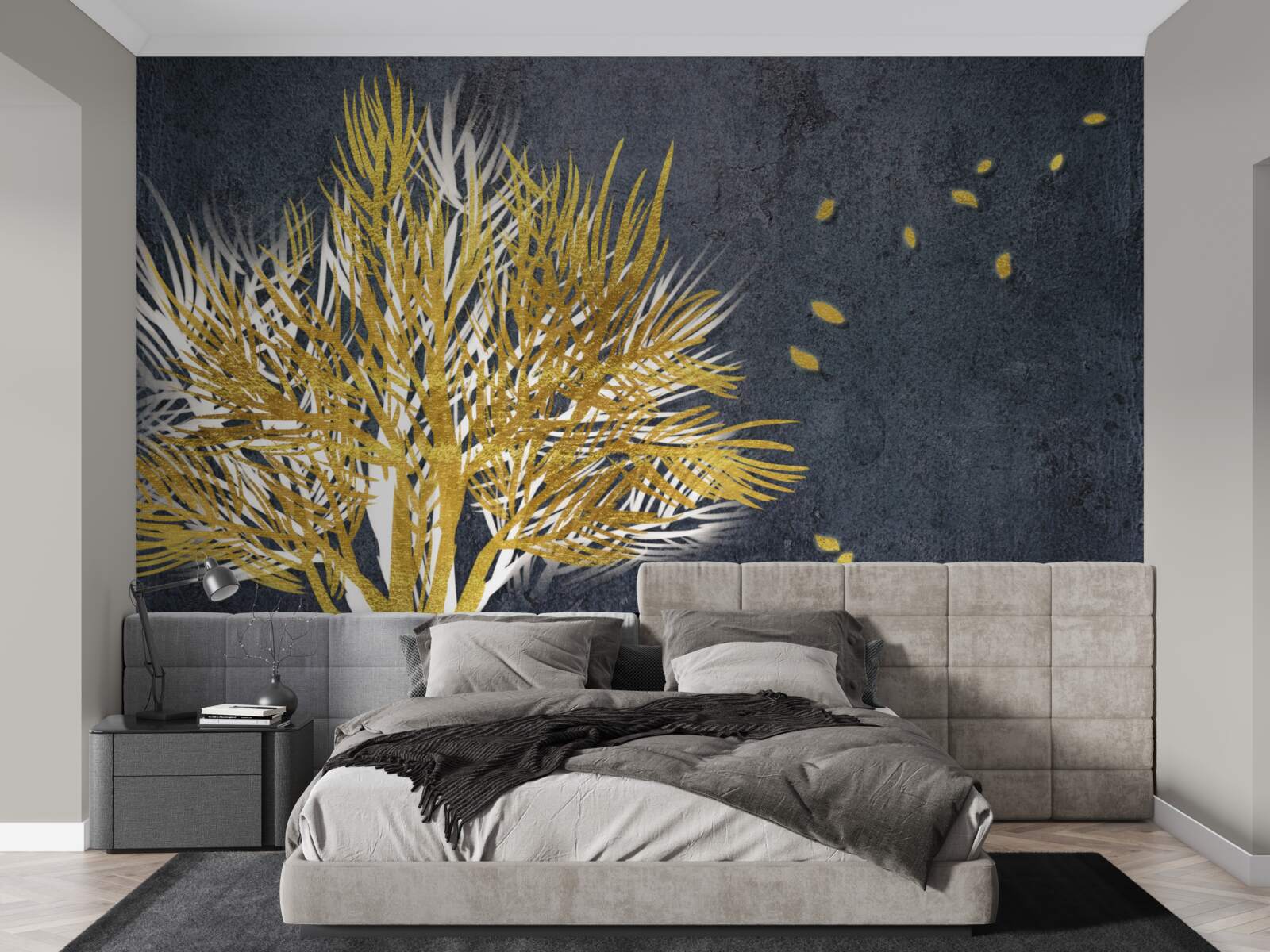 Fototapeta z zamarzniętego lasu wzbijają się w niebo ptaki