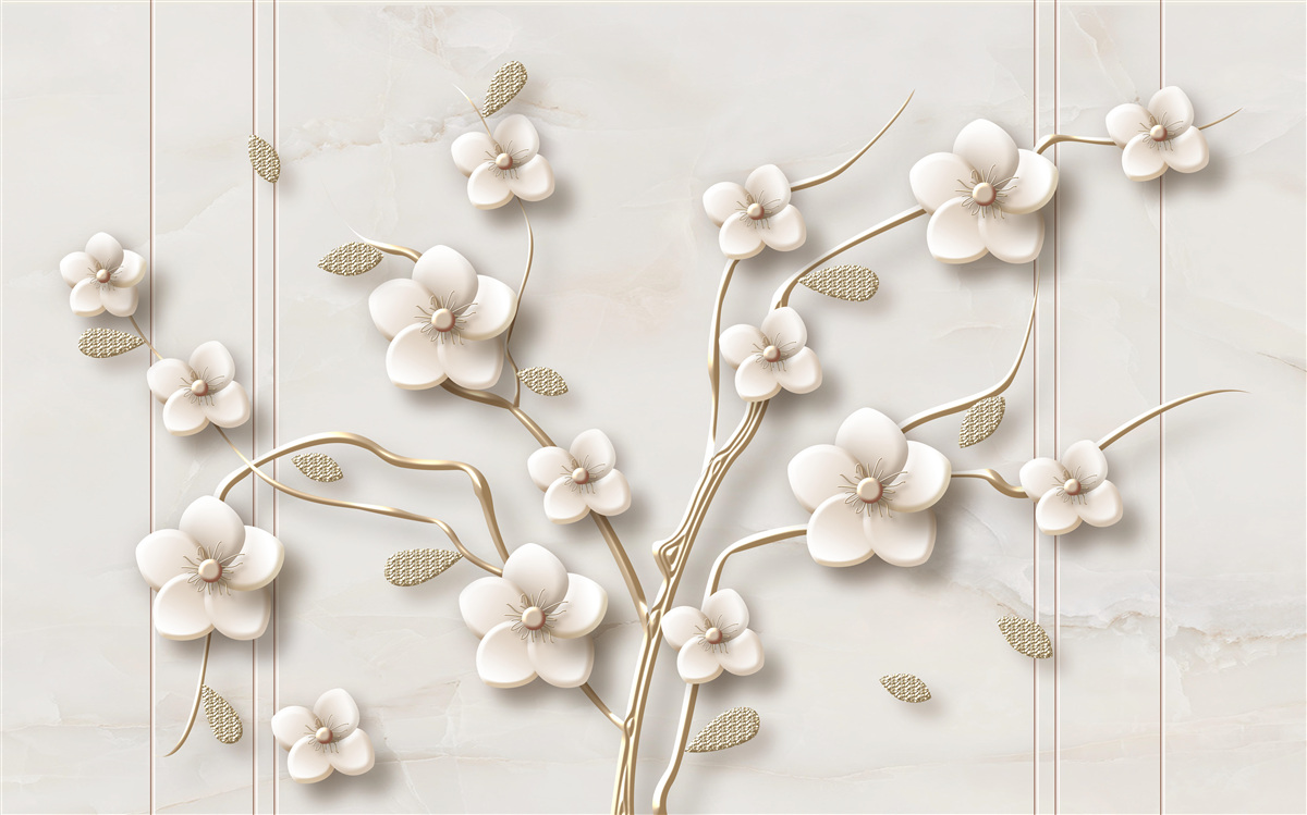 Fototapeta drzewo kwitnące na biało