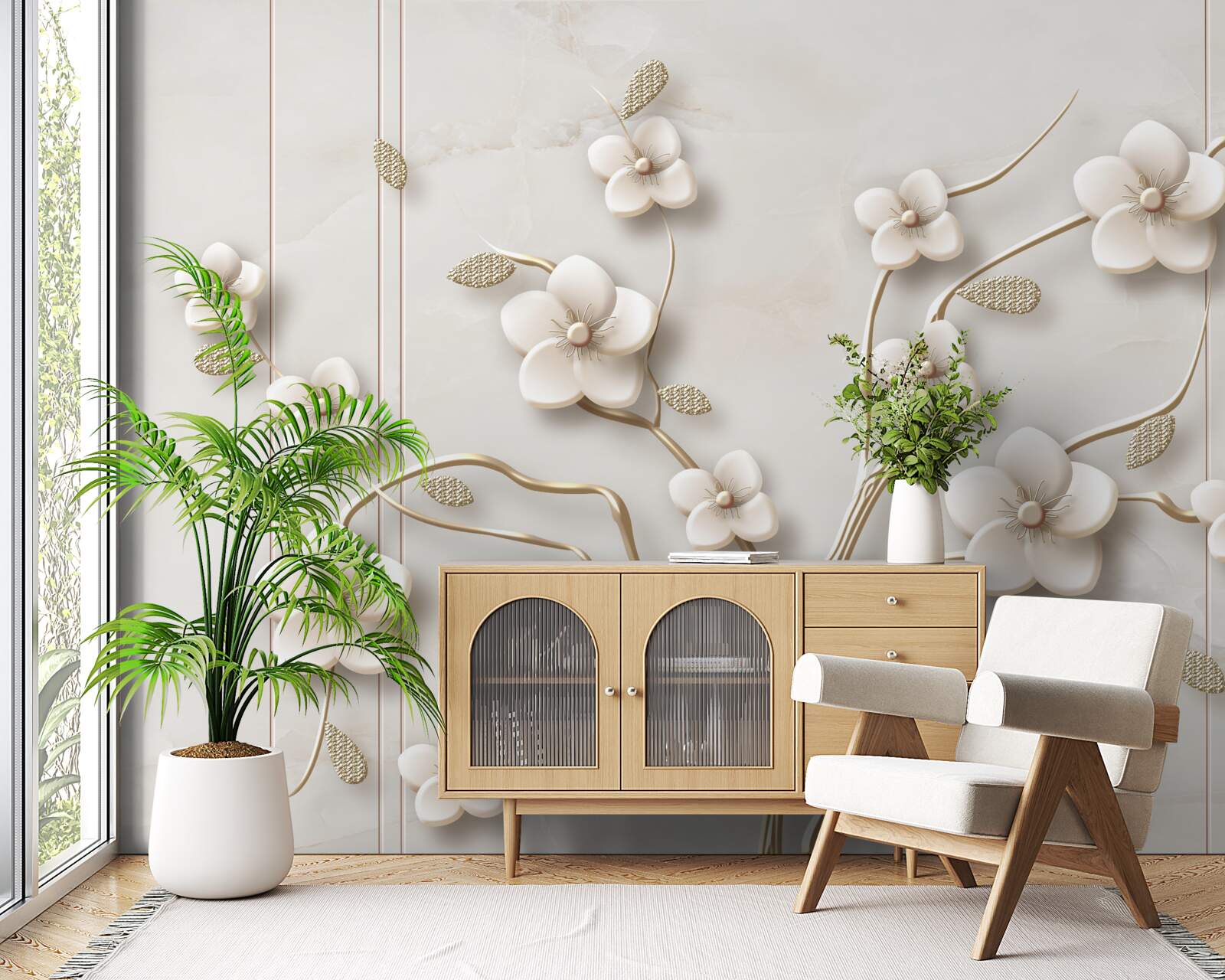 Fototapeta drzewo kwitnące na biało