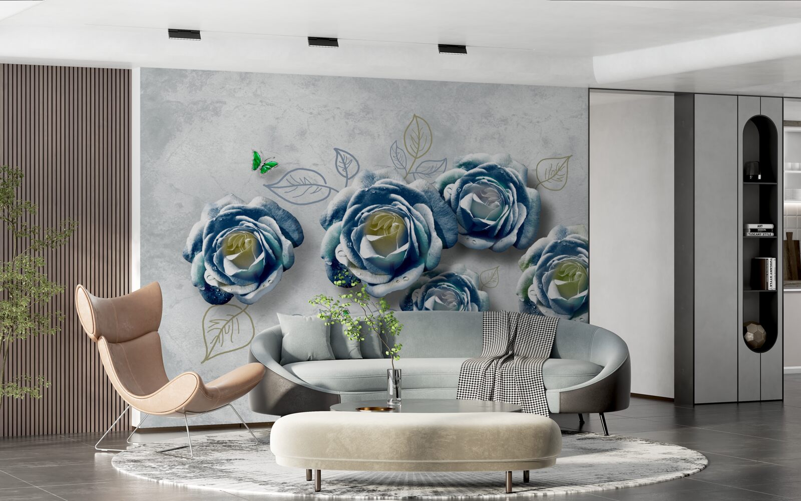 Fototapeta róże o niezwykłej niebiesko-białej barwie