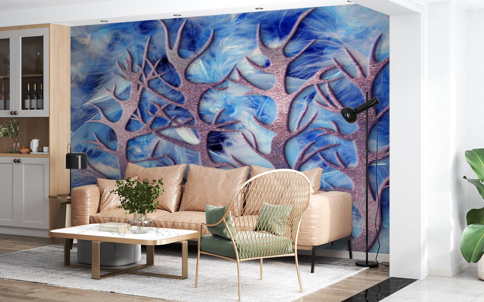 Fototapeta las w mroźnej zimie