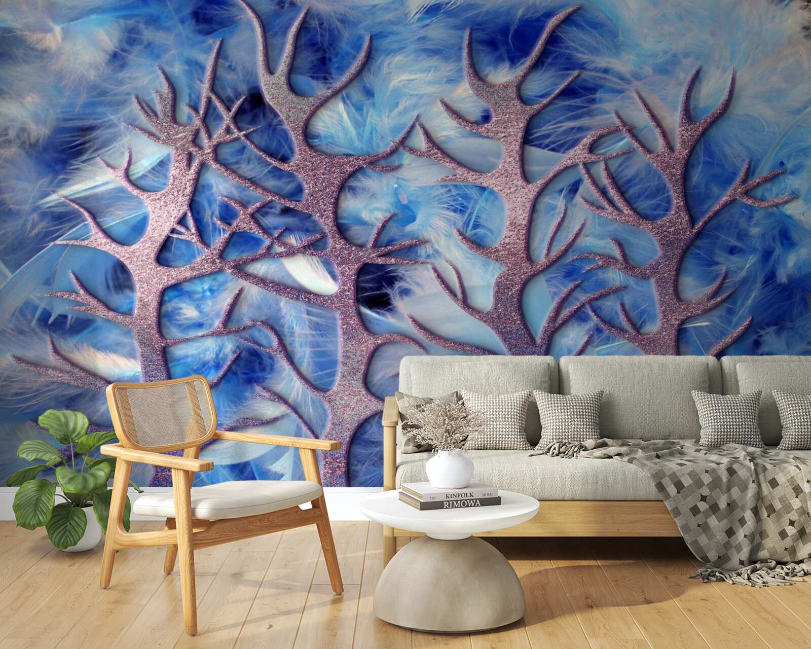 Fototapeta las w mroźnej zimie