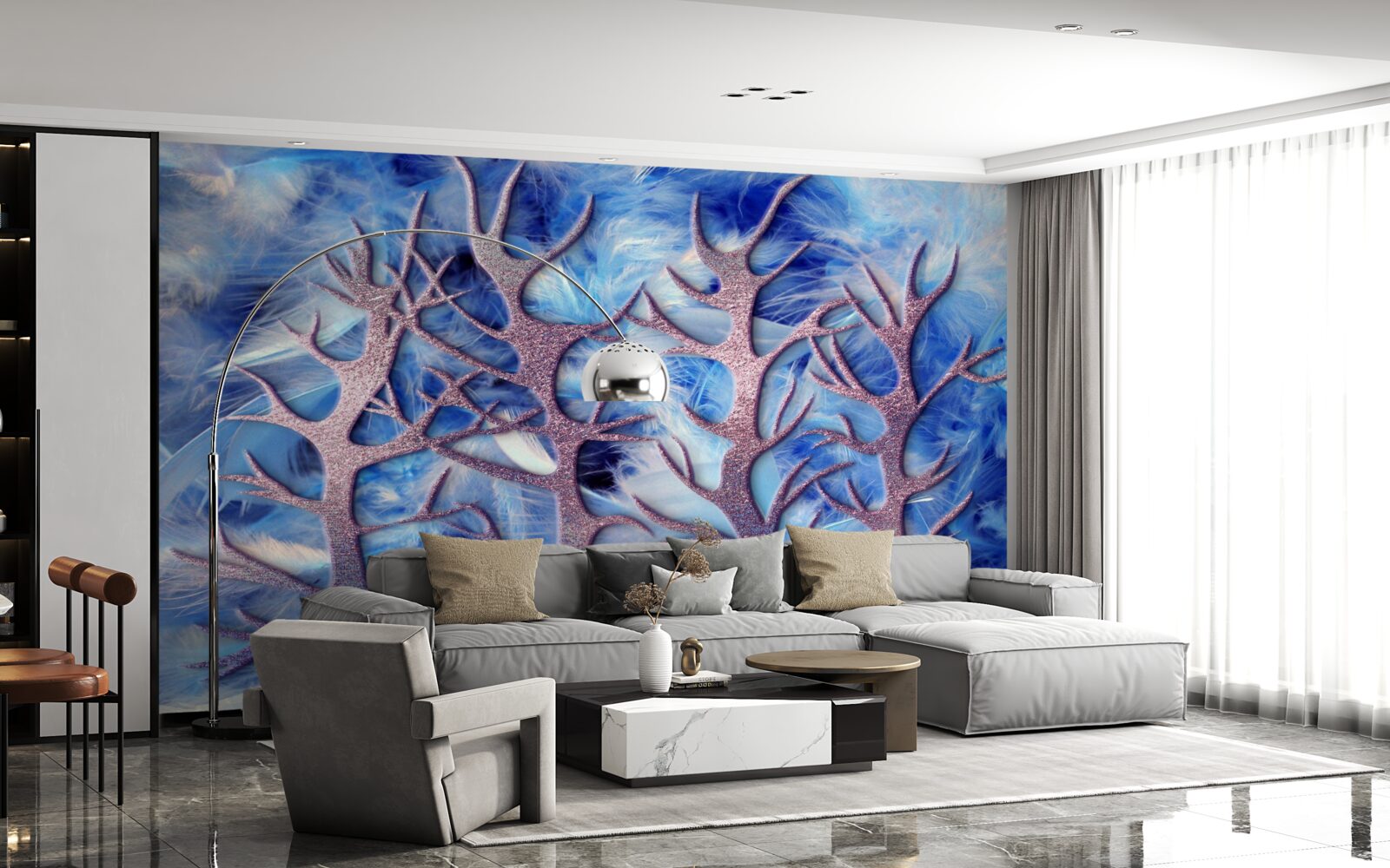 Fototapeta las w mroźnej zimie