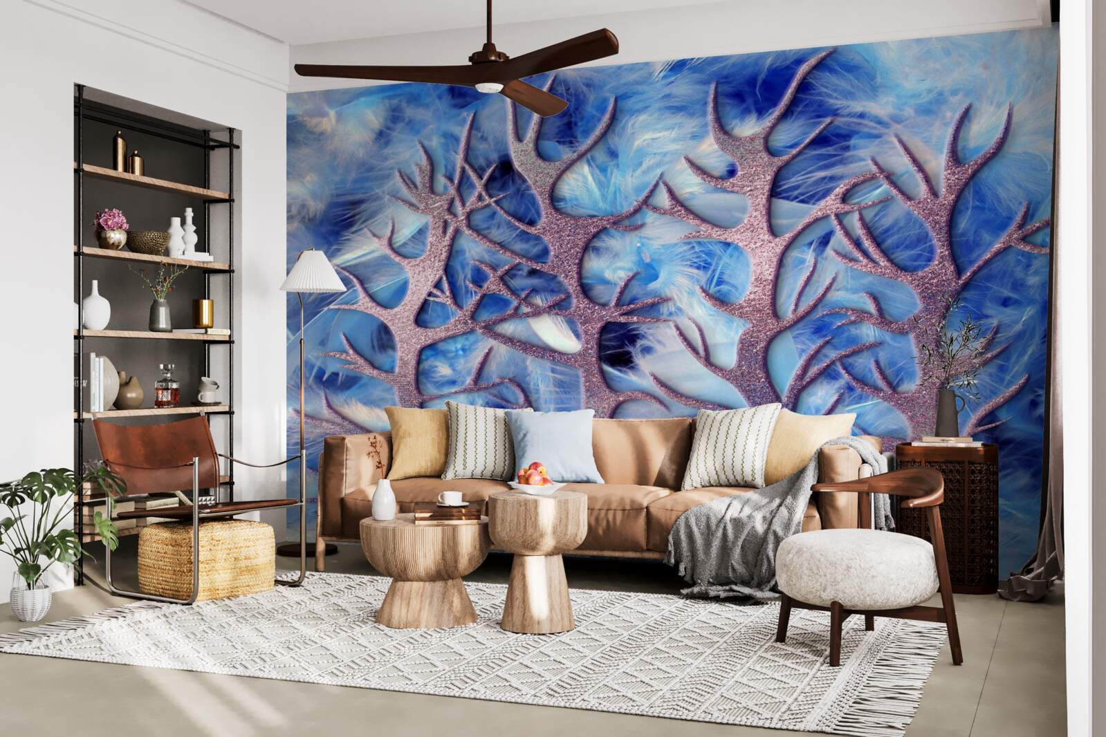 Fototapeta las w mroźnej zimie