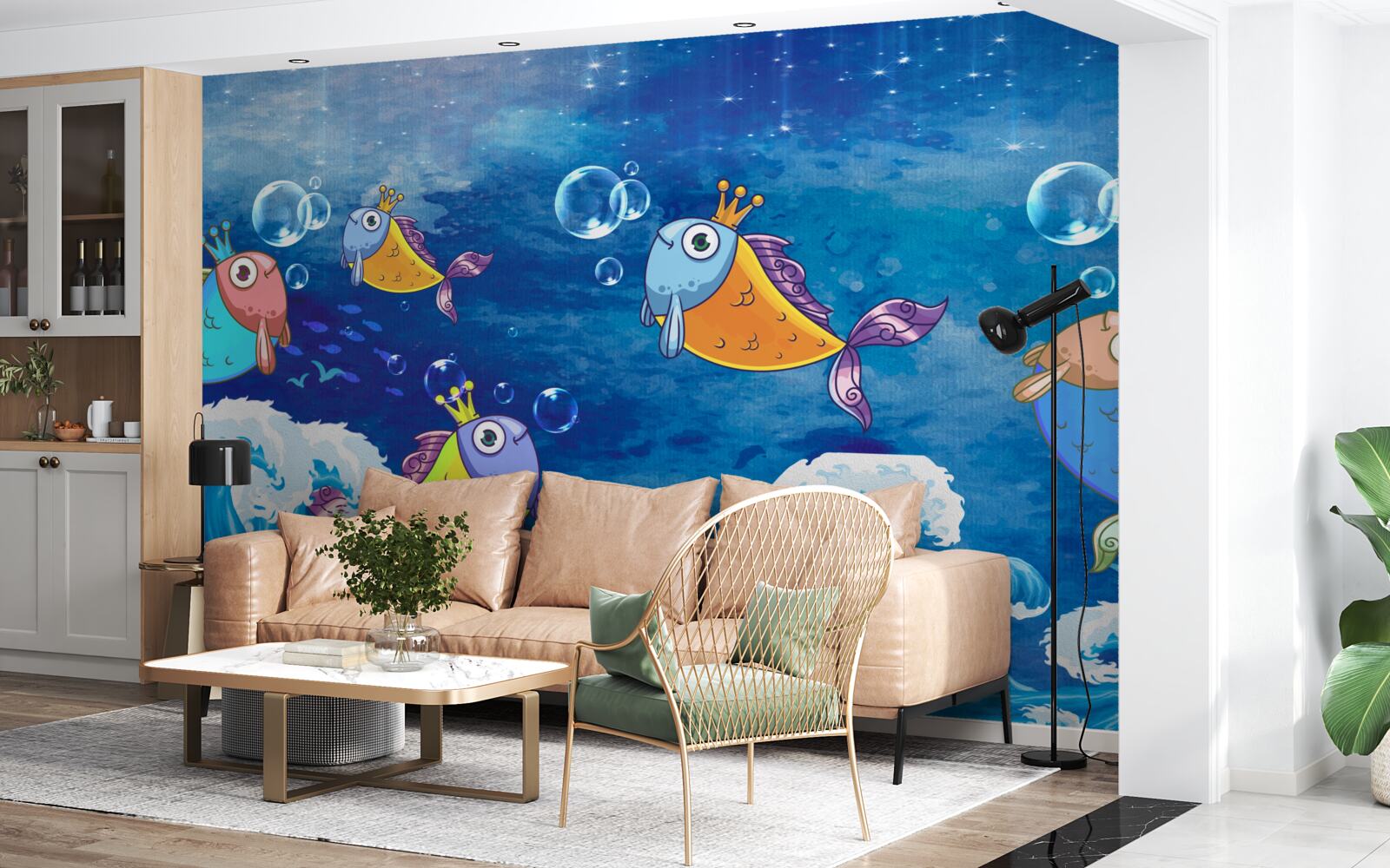 Fototapeta animowana ryba z królewskimi tiarami