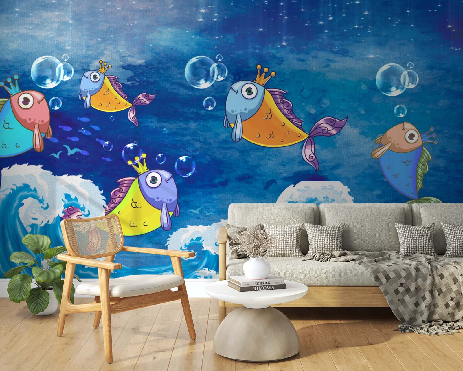 Fototapeta animowana ryba z królewskimi tiarami