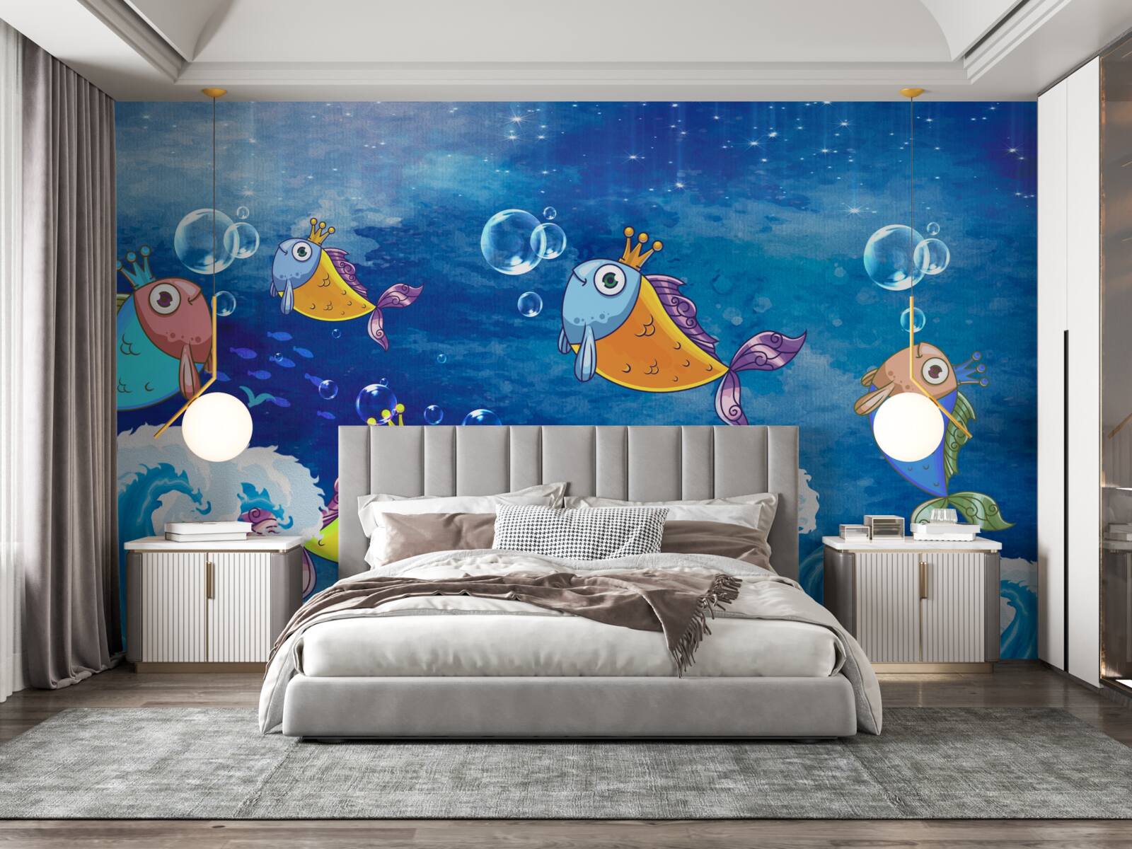 Fototapeta animowana ryba z królewskimi tiarami