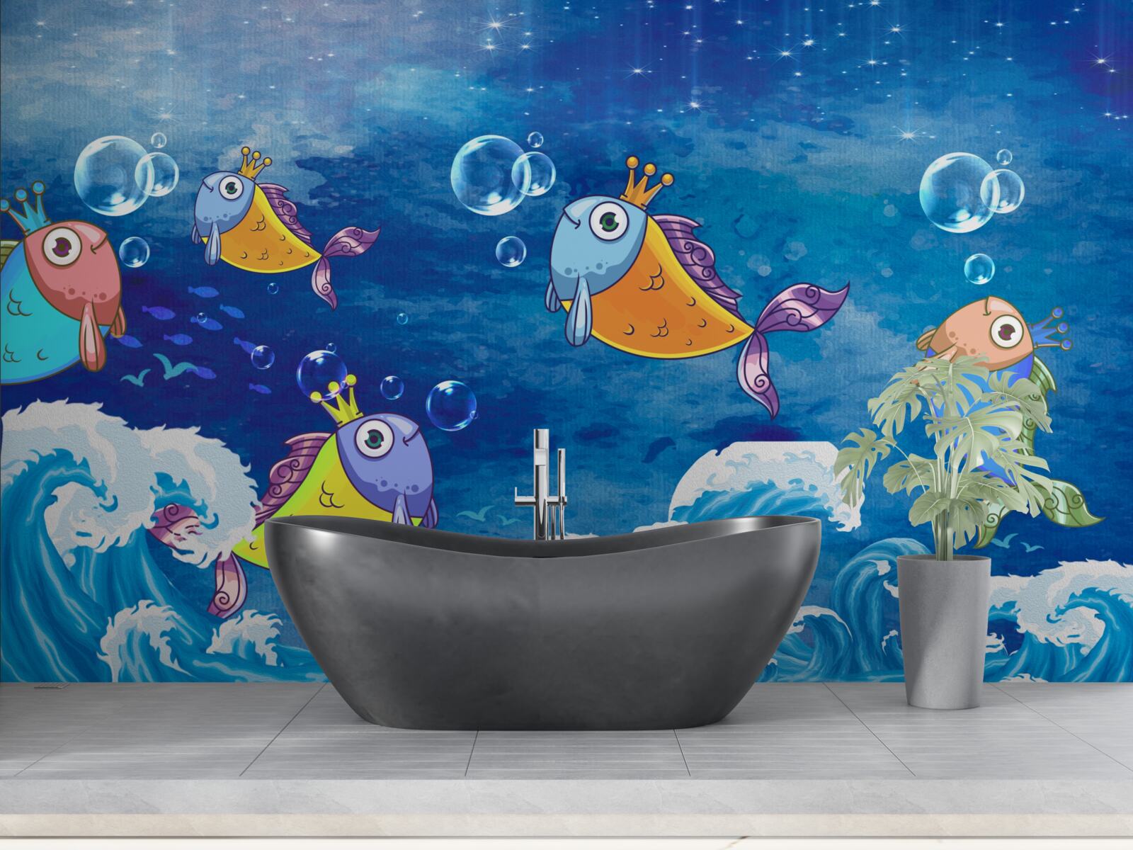 Fototapeta animowana ryba z królewskimi tiarami