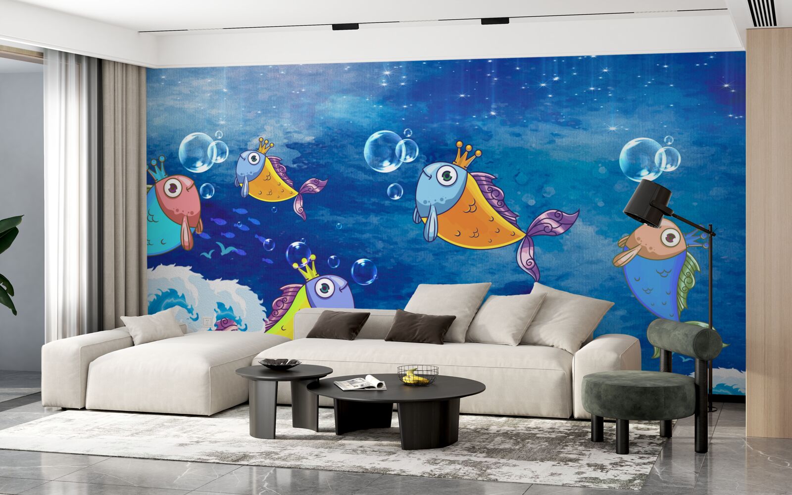 Fototapeta animowana ryba z królewskimi tiarami