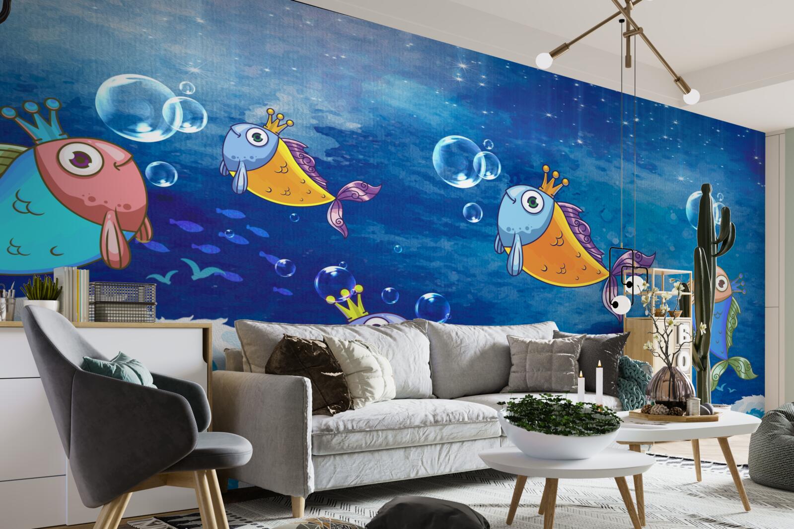 Fototapeta animowana ryba z królewskimi tiarami