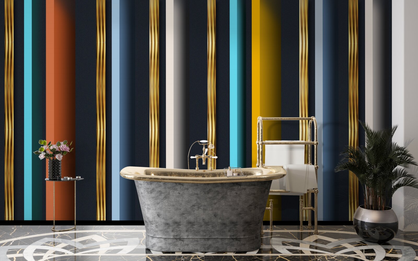 Fototapeta pionowe linie w różnych kolorach