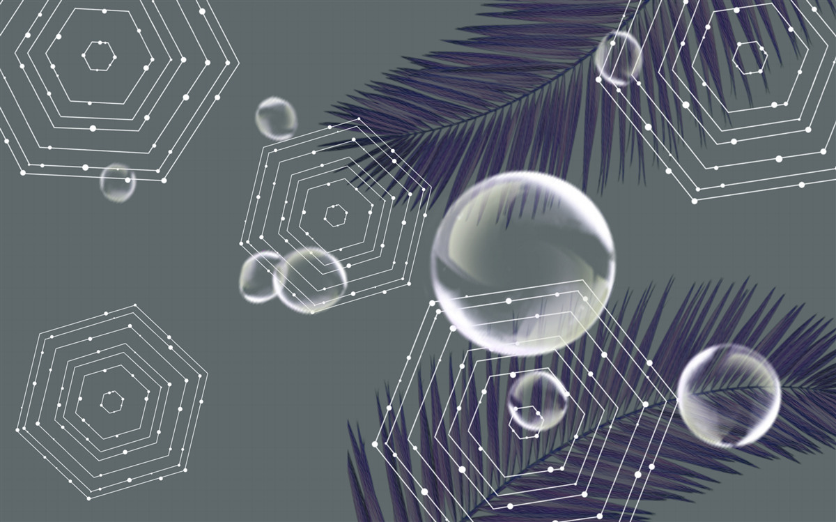 Fototapeta geometria i kształty liści