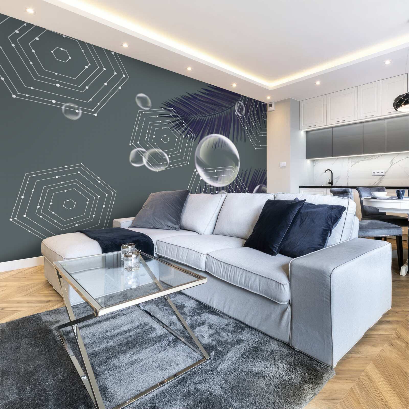 Fototapeta geometria i kształty liści