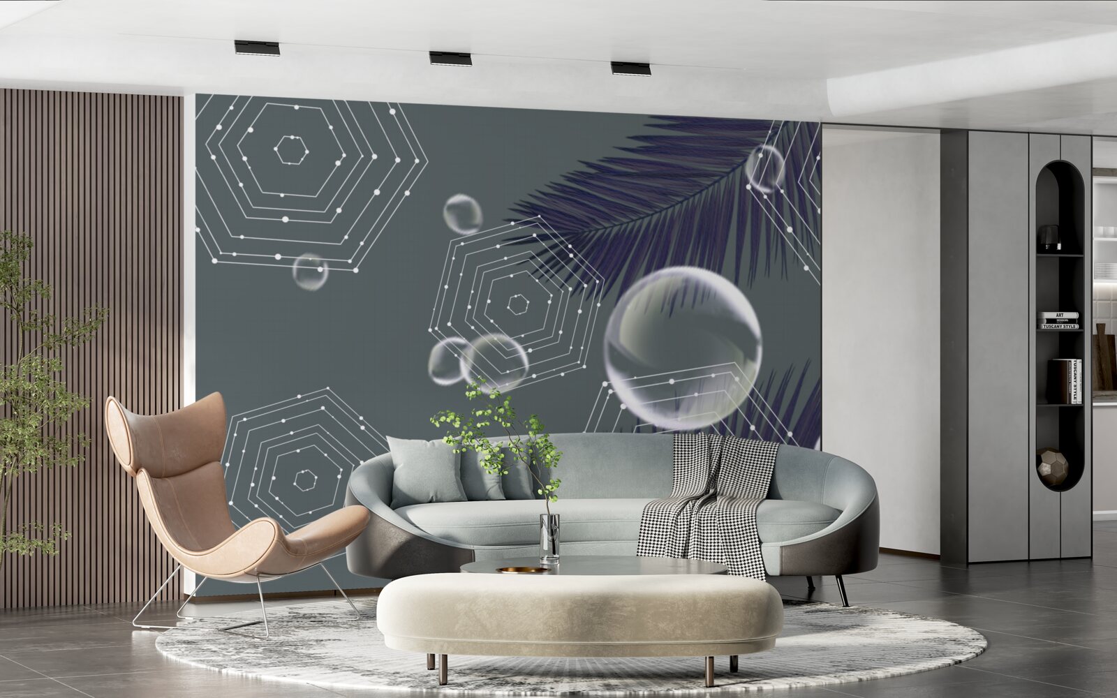 Fototapeta geometria i kształty liści