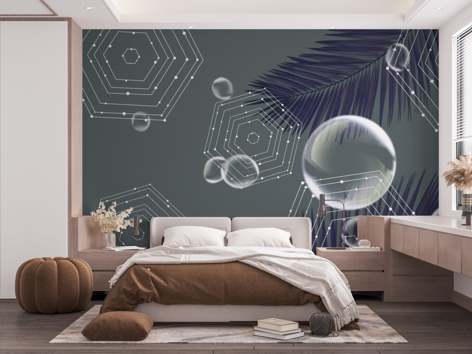 Fototapeta geometria i kształty liści