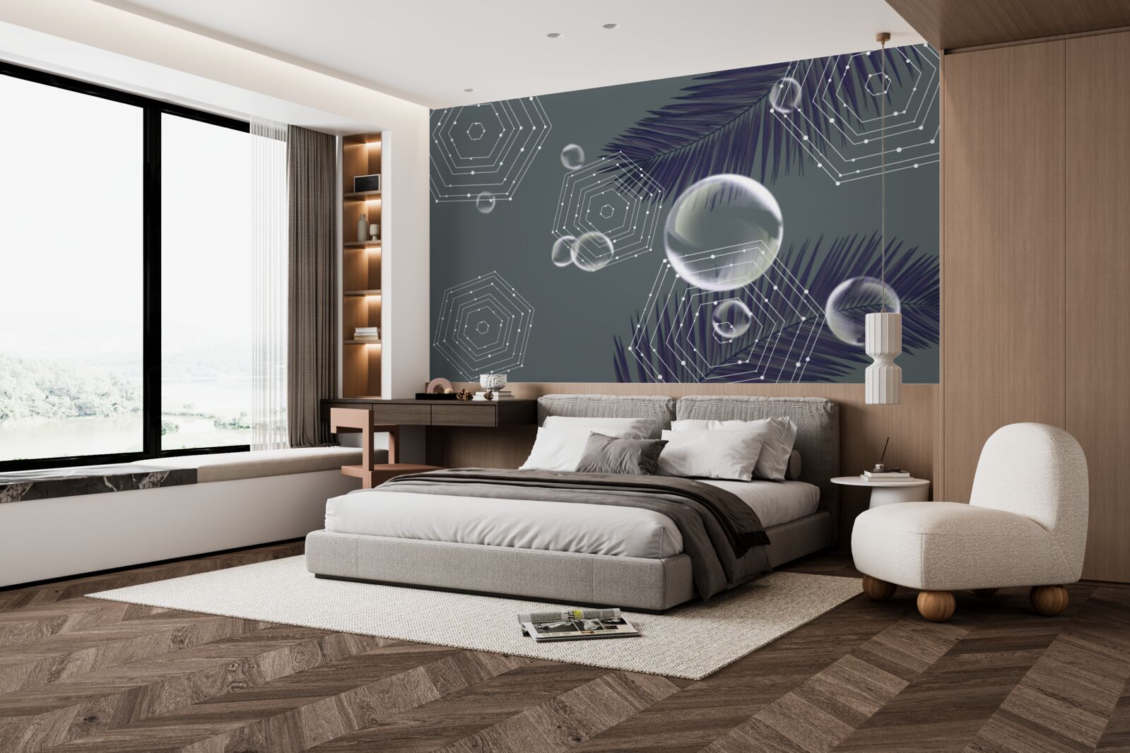 Fototapeta geometria i kształty liści