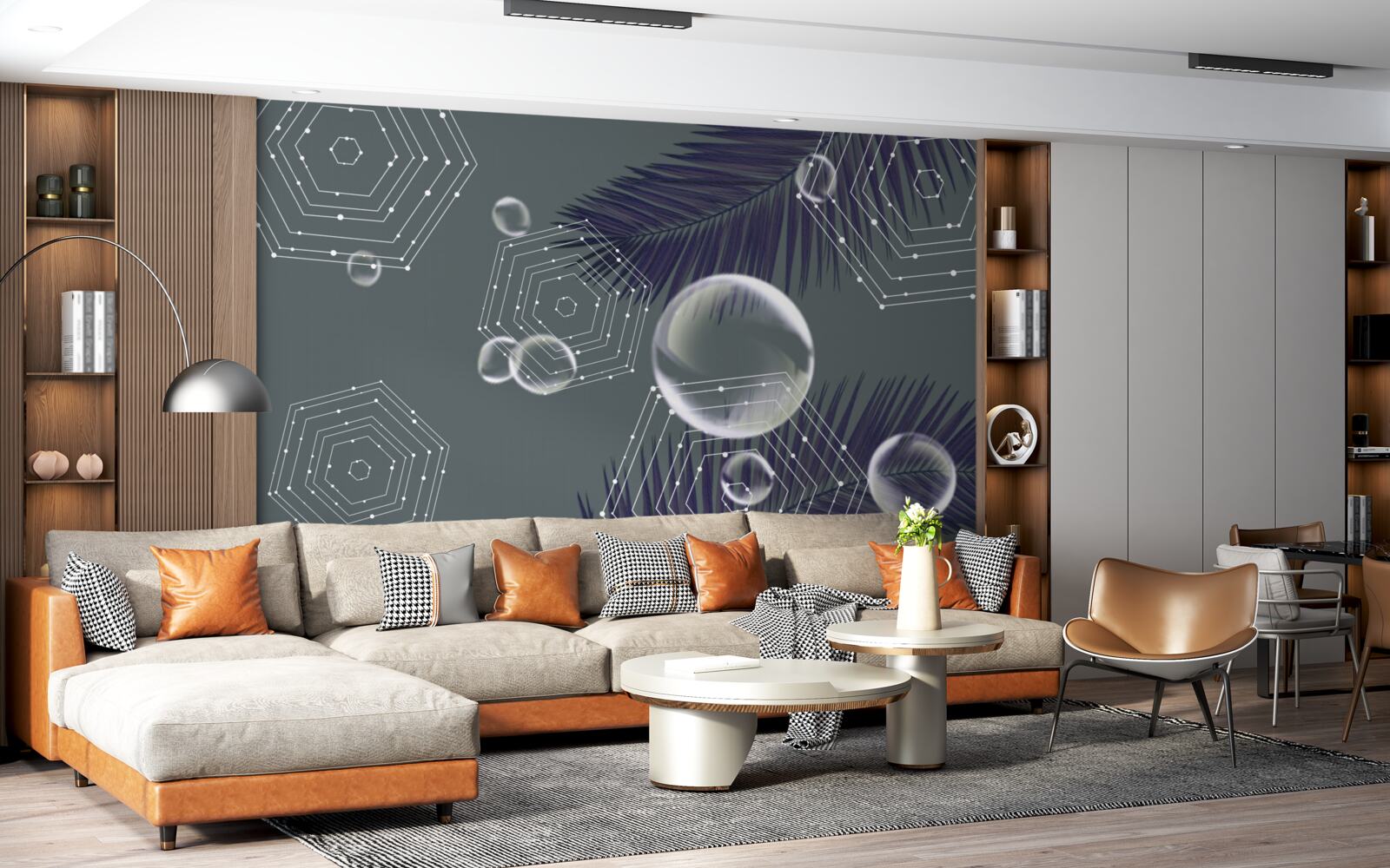 Fototapeta geometria i kształty liści