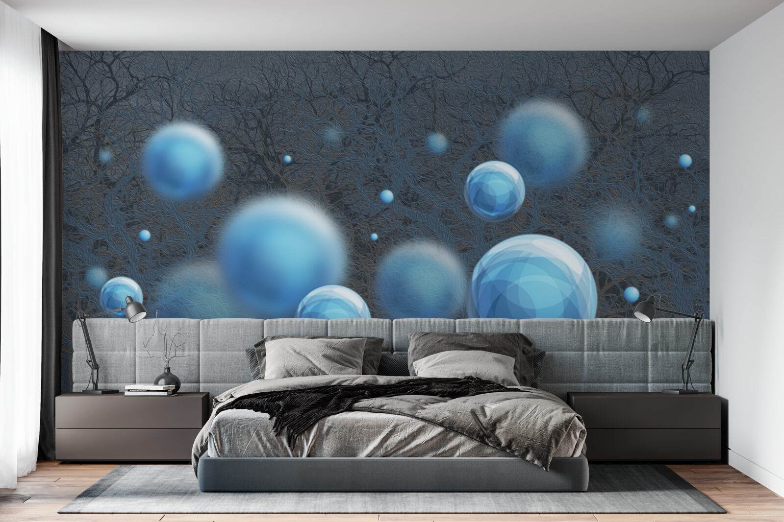 Fototapeta woda unosząca się w postaci niebieskich kropli