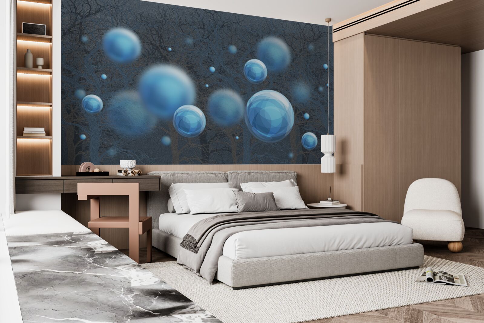 Fototapeta woda unosząca się w postaci niebieskich kropli