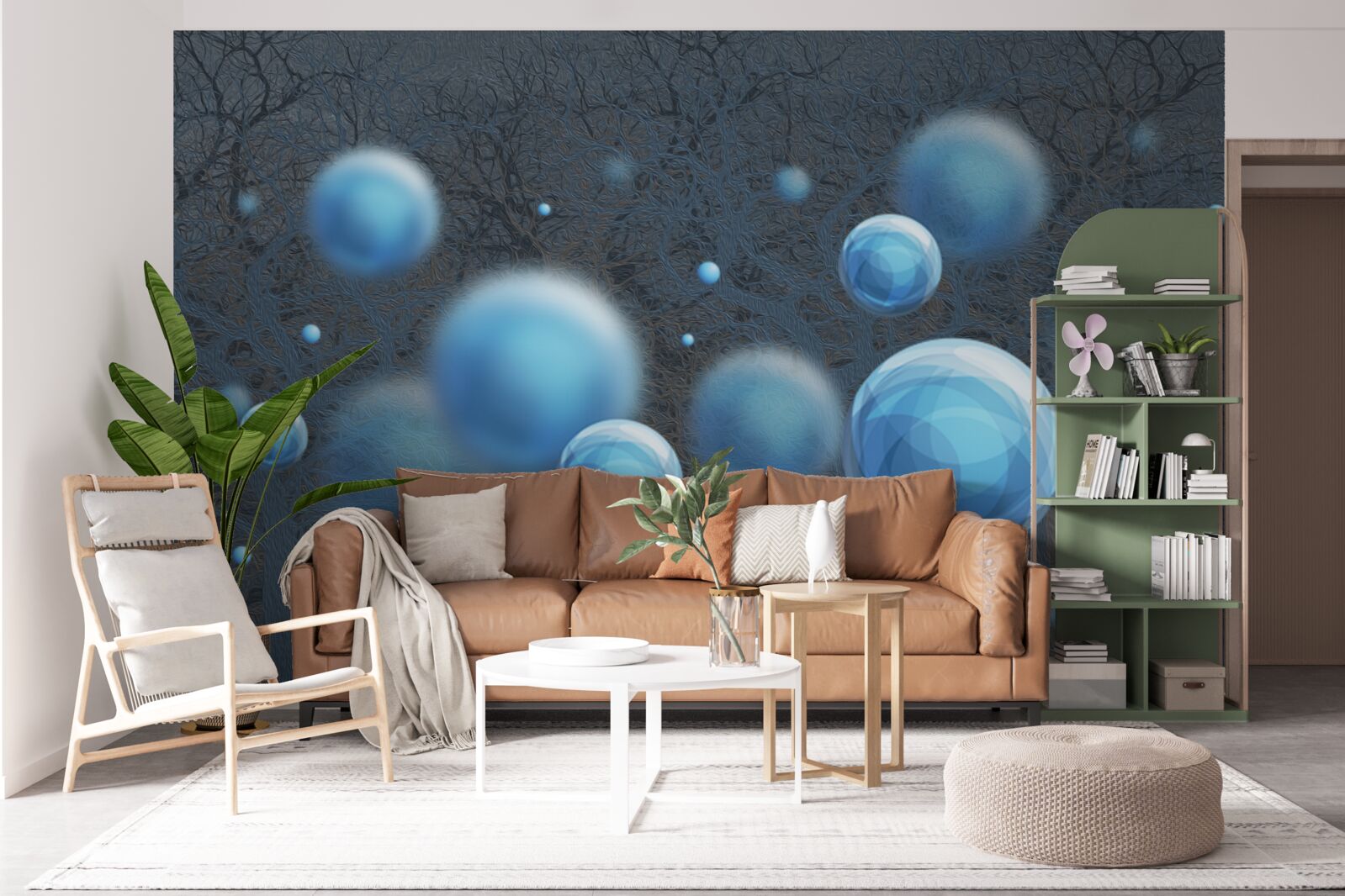 Fototapeta woda unosząca się w postaci niebieskich kropli