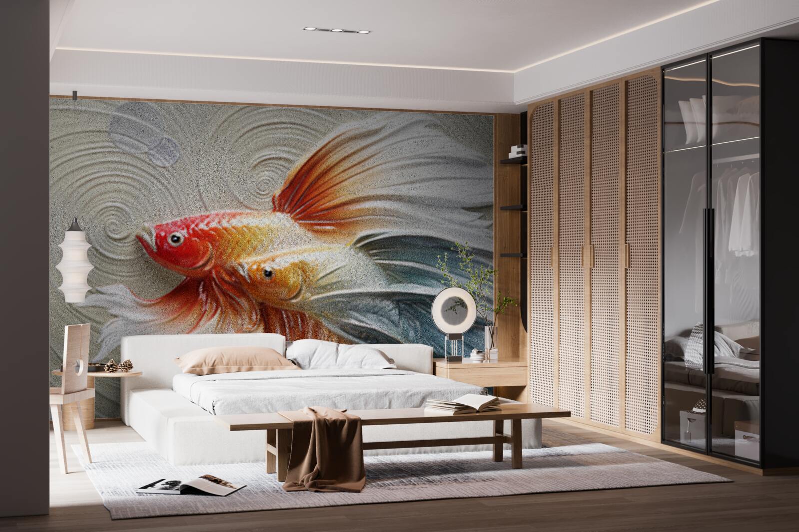 Fototapeta dwie kolorowe ryby z płetwami