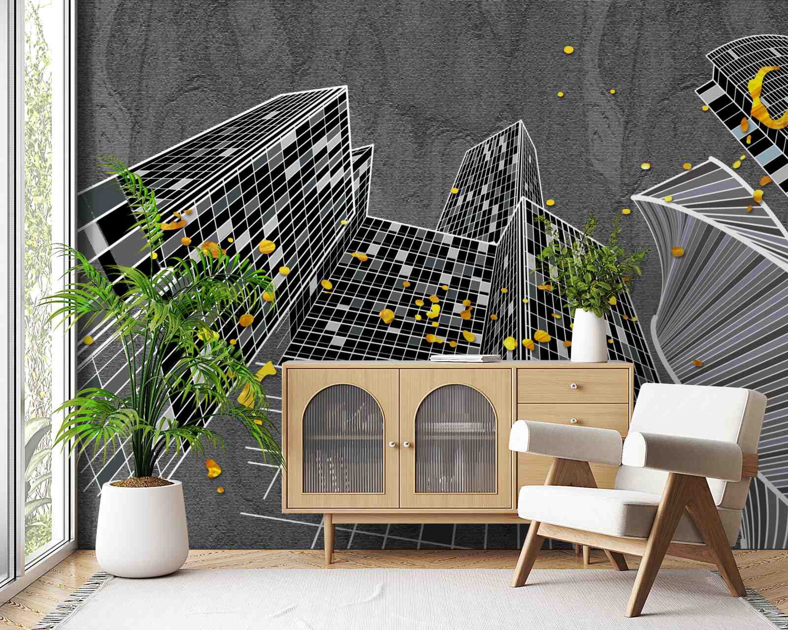 Fototapeta architektura miejska w stylu geometrycznym