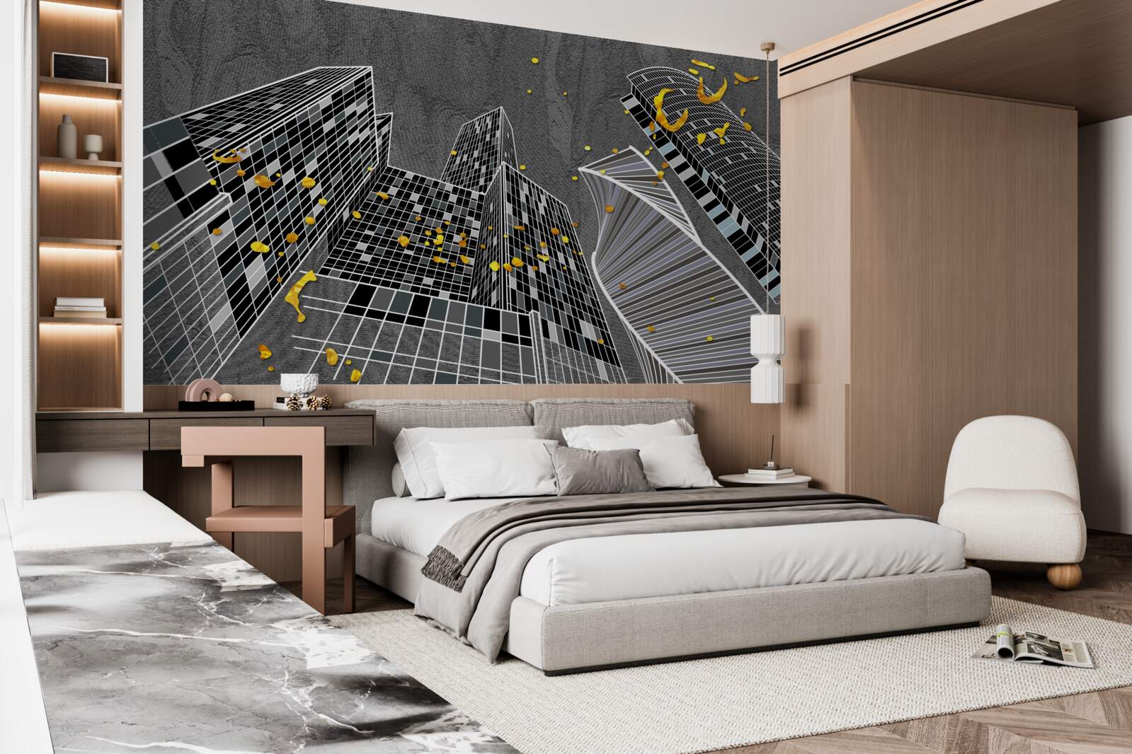 Fototapeta architektura miejska w stylu geometrycznym