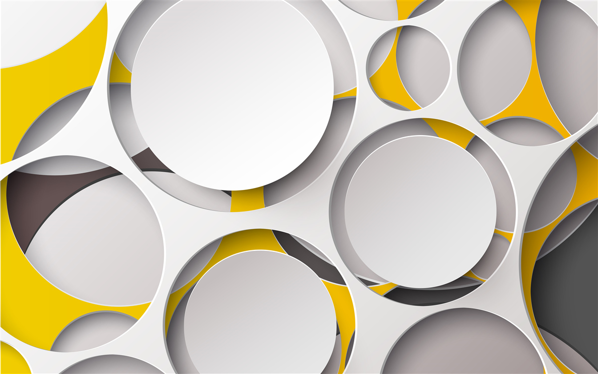 Fototapeta białe okrągłe elementy wyrzeźbione w żółtej siatce