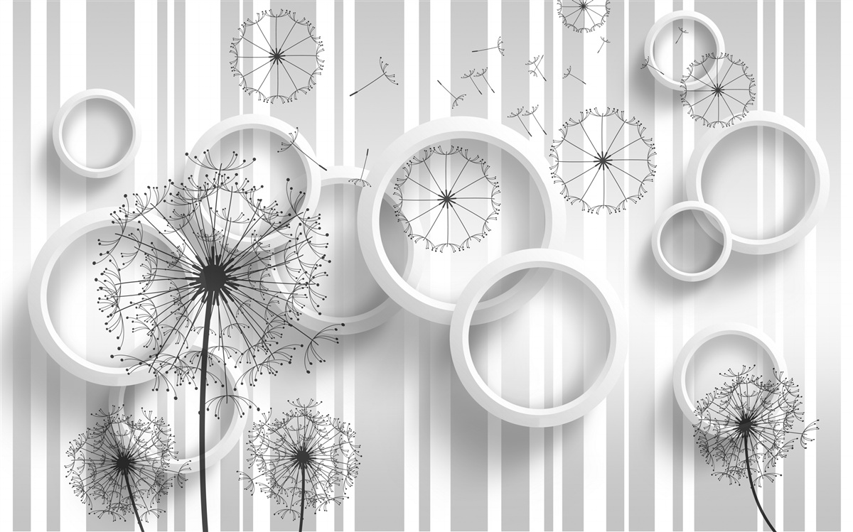 Fototapeta białe obszary i mlecze na blaknącym tle