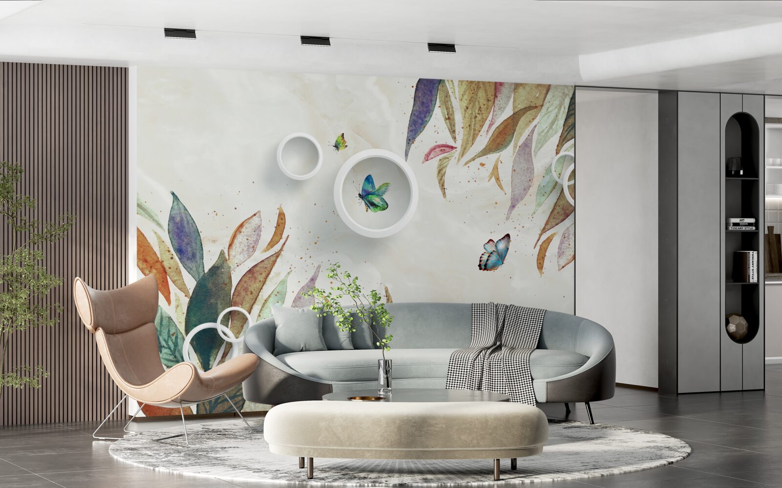 Fototapeta jesienne liście i motyle