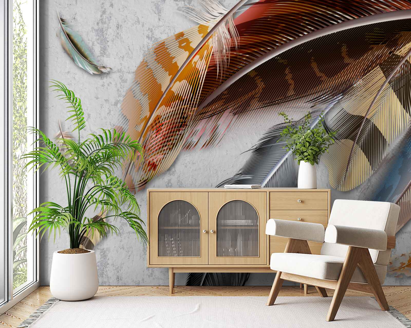 Fototapeta pióra różnych gatunków ptaków