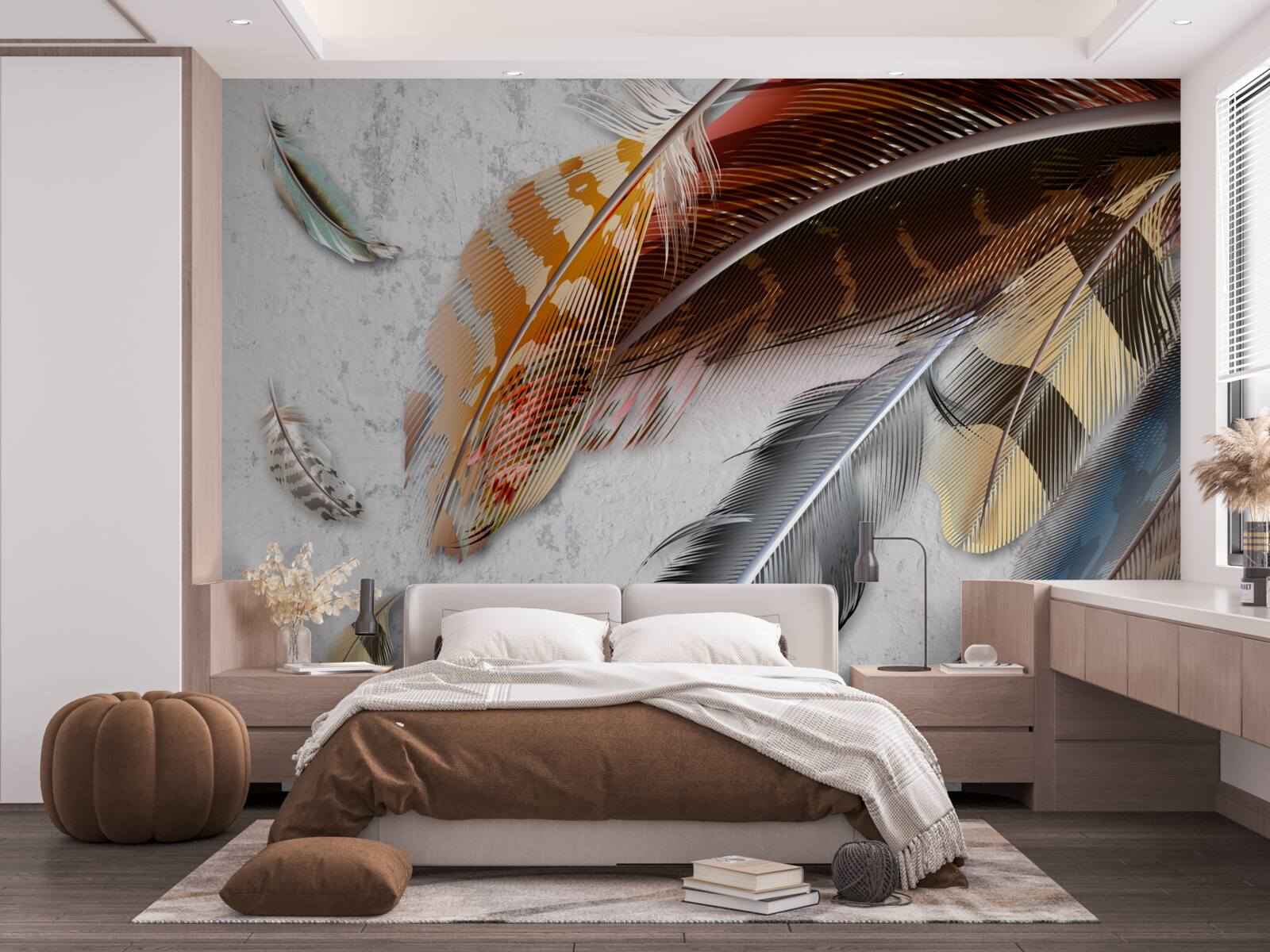 Fototapeta pióra różnych gatunków ptaków